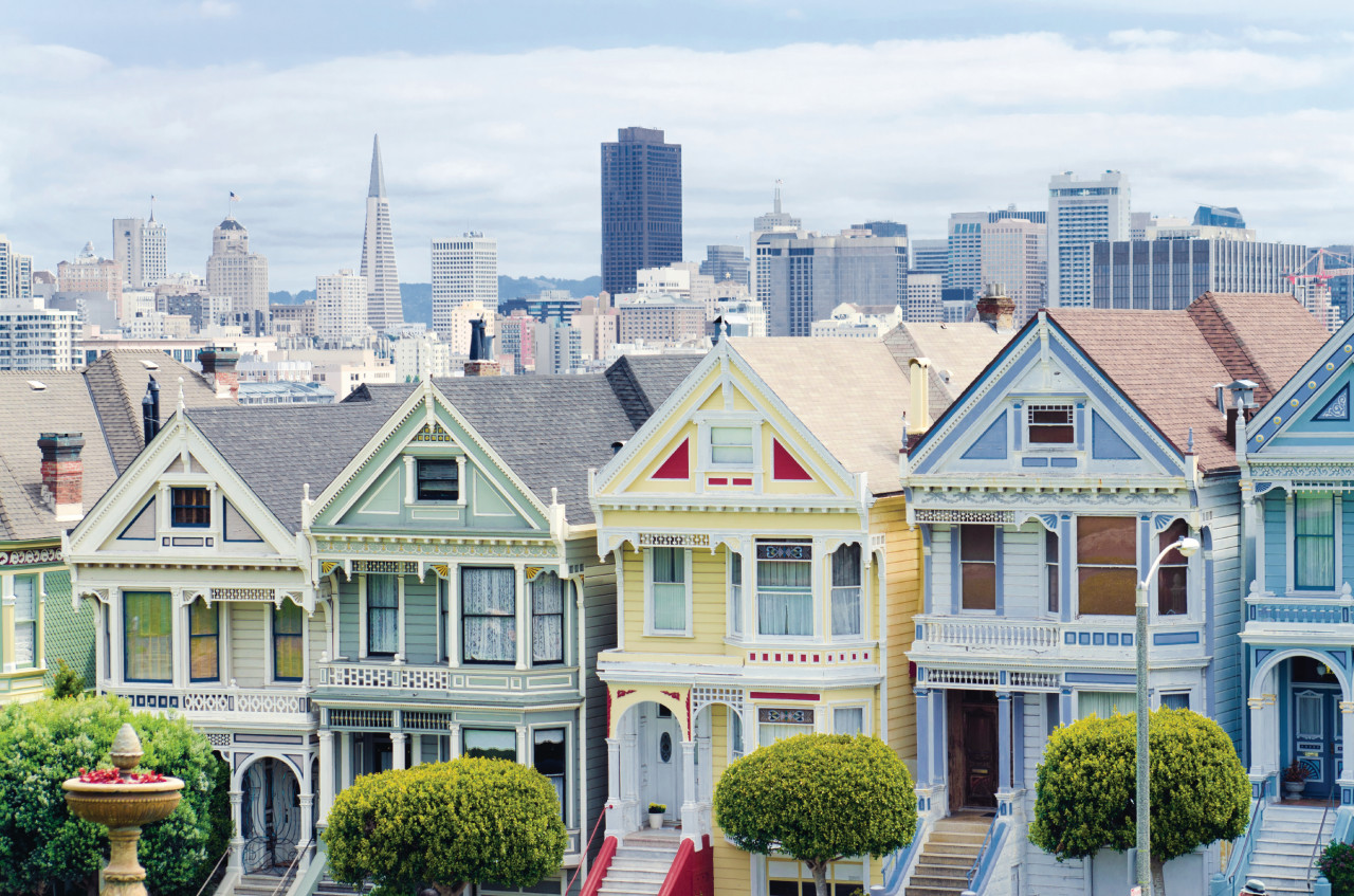 Painted Ladies, maisons victoriennes près d'Alamo Square.