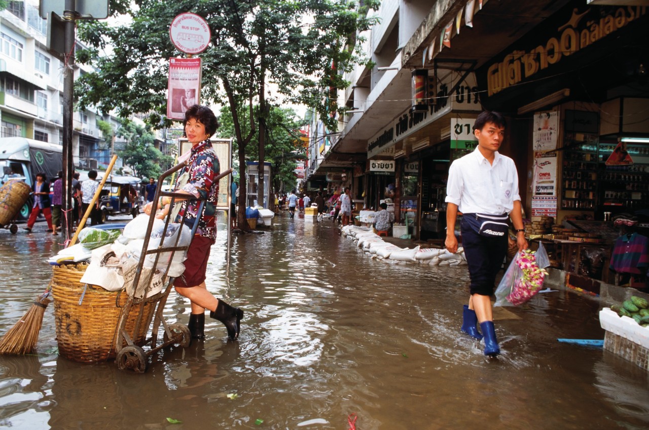 <p>La mousson, Bangkok sous l'eau.</p>