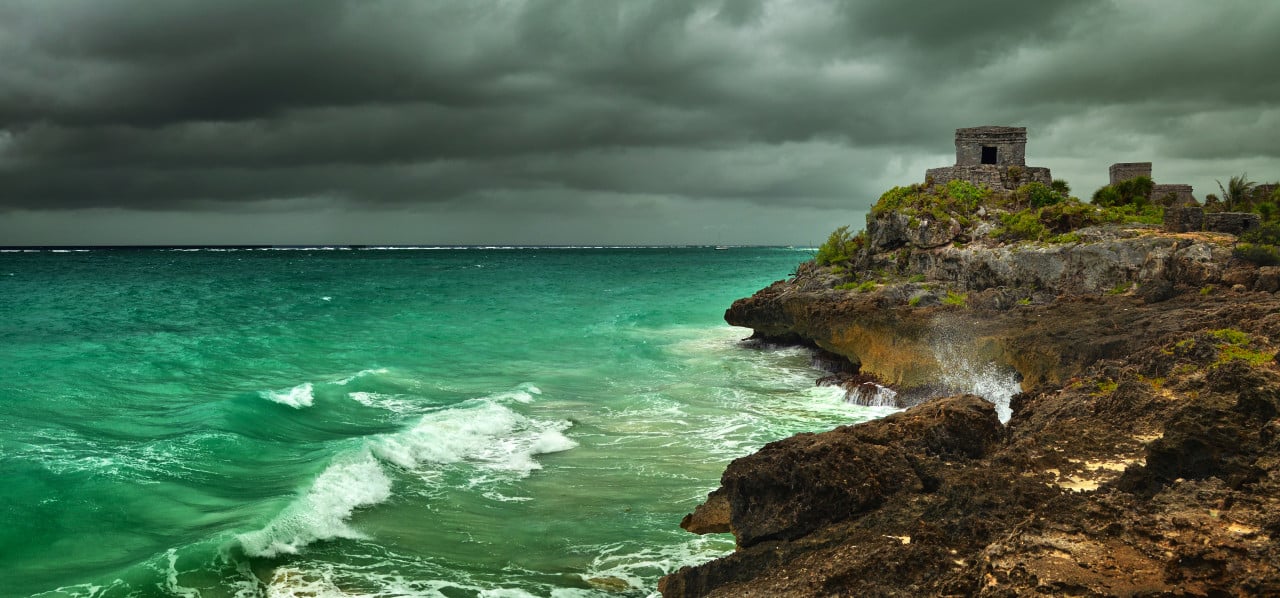 Tempête à l'approche à Tulum.