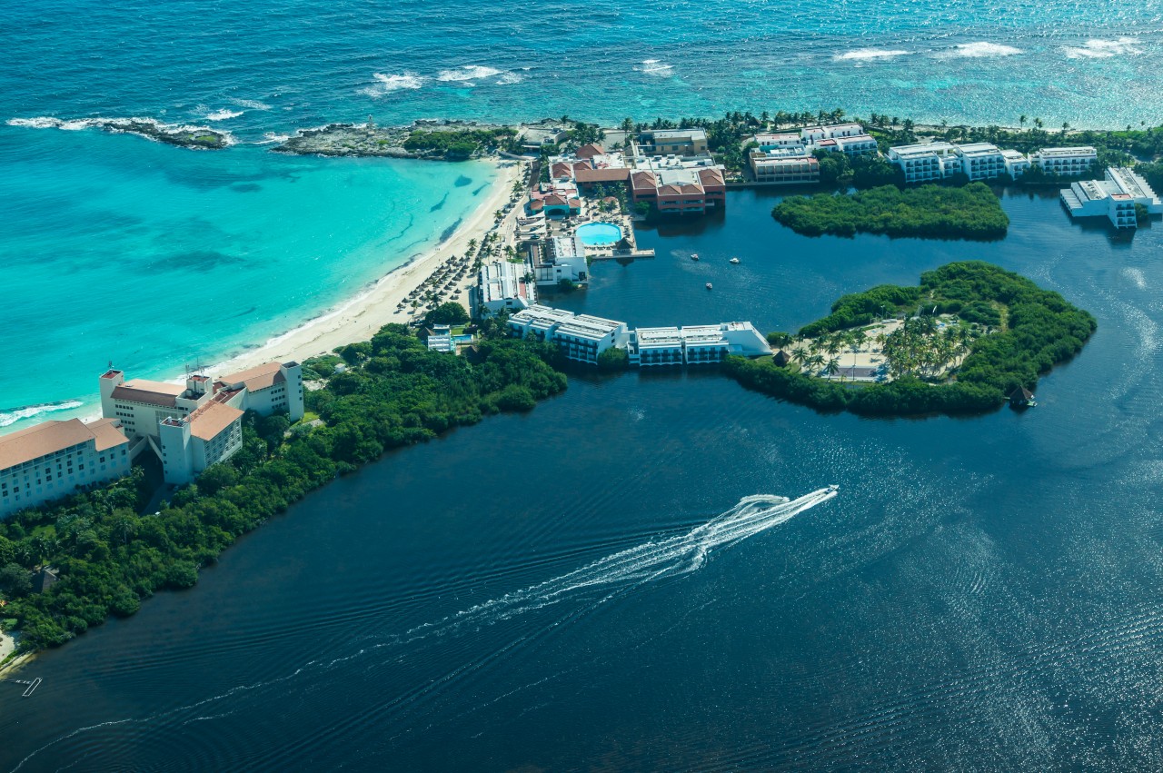 La zone hôtelière de Cancun.