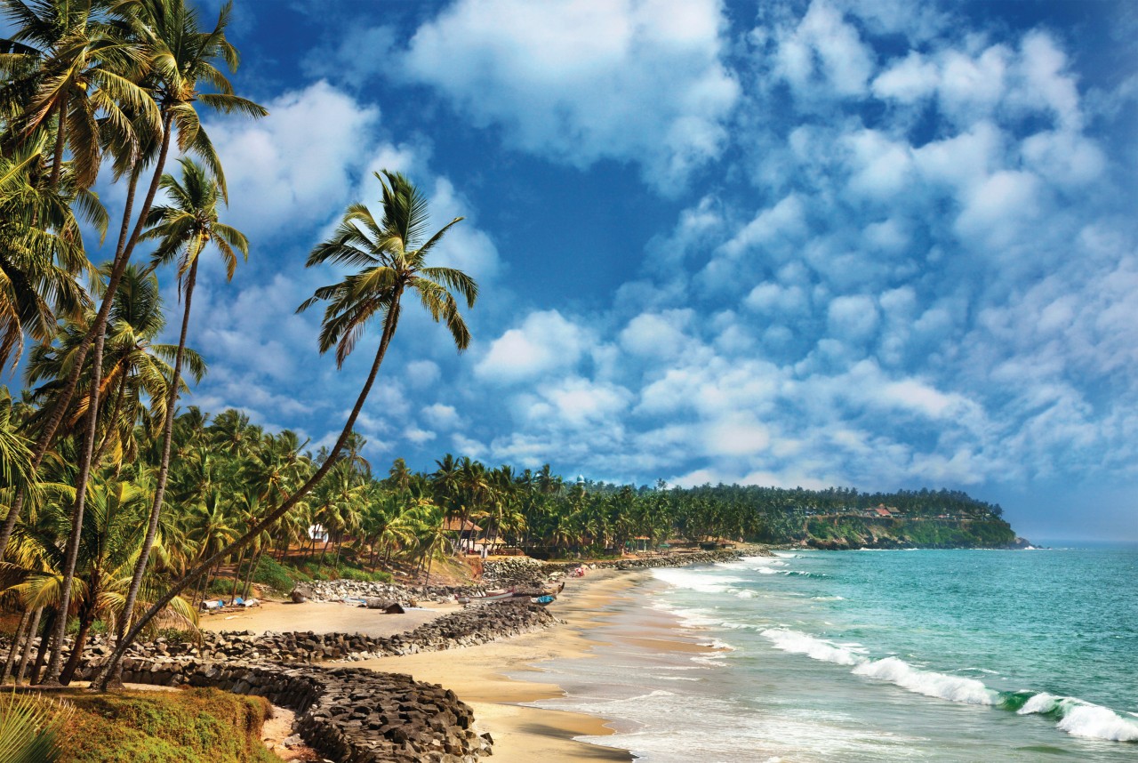 Plage d'Odayam à Varkala.